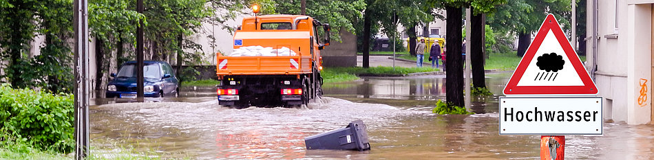 Hochwasser in einer Stadt