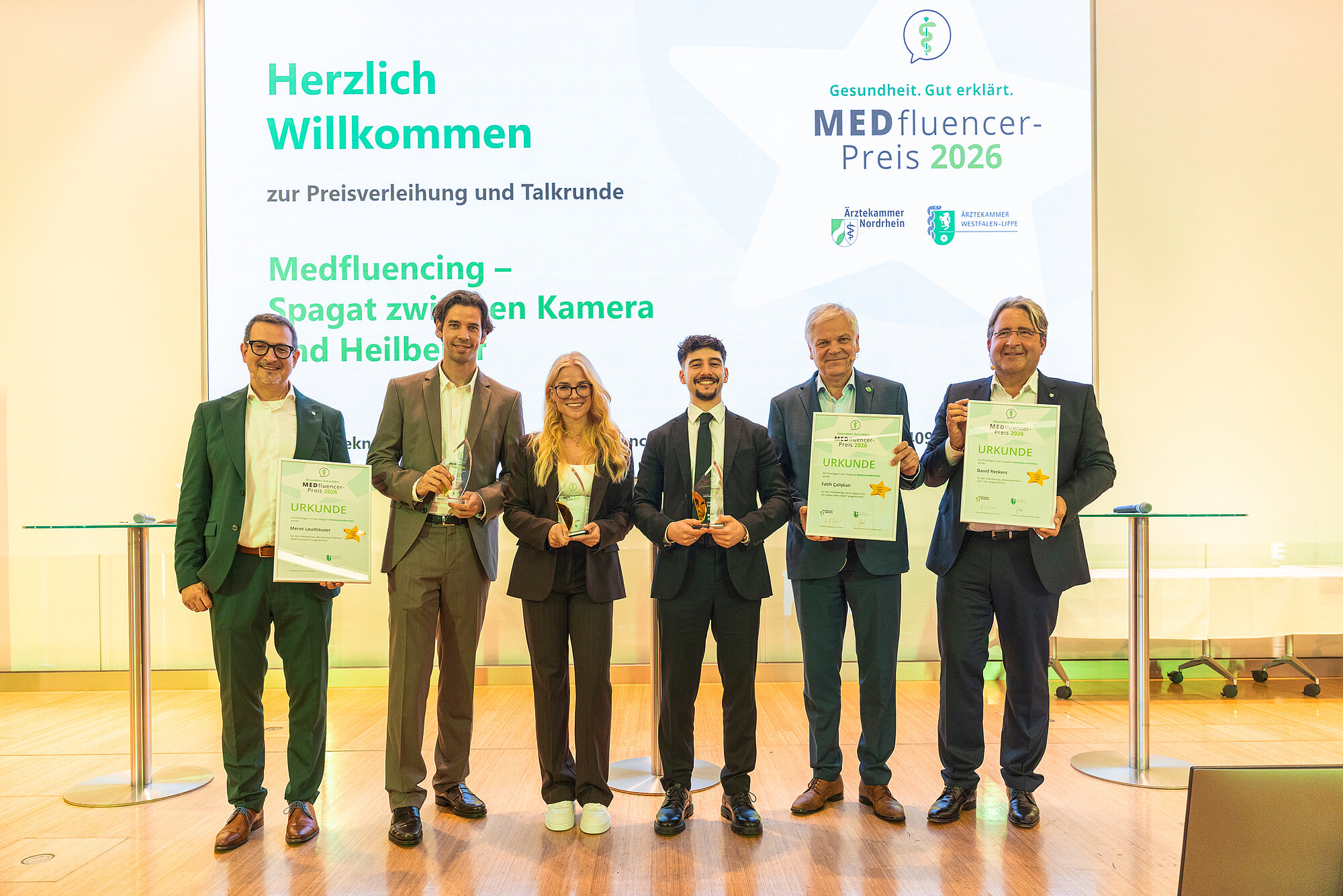 Preisträger des Medfluencerpreises 2026 bei der Preisverleihung