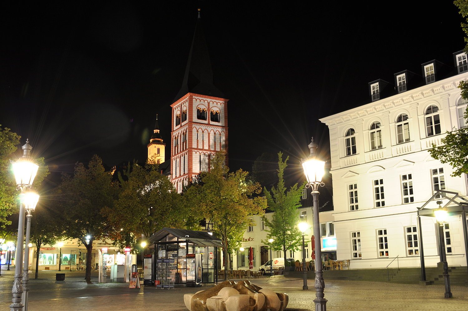 Siegburger Marktplatz bei Nacht