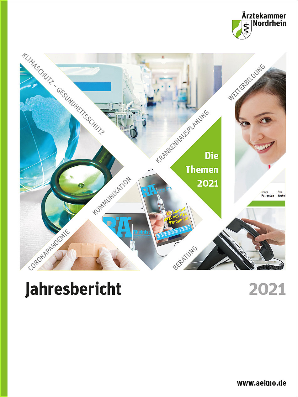 Coverabbildung Jahresbericht 2021 der Ärztekammer Nordrhein