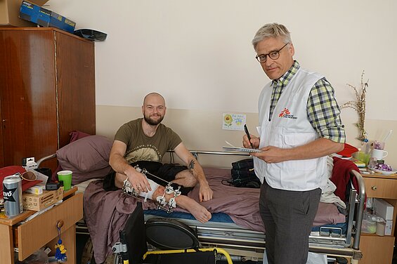 Verwundeter Soldat Timofej wurde als ukrainischer Soldat bei Cherson verwundet