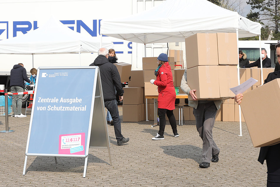 KV Nordrhein verteilt Schutzmaterial an Ärzte