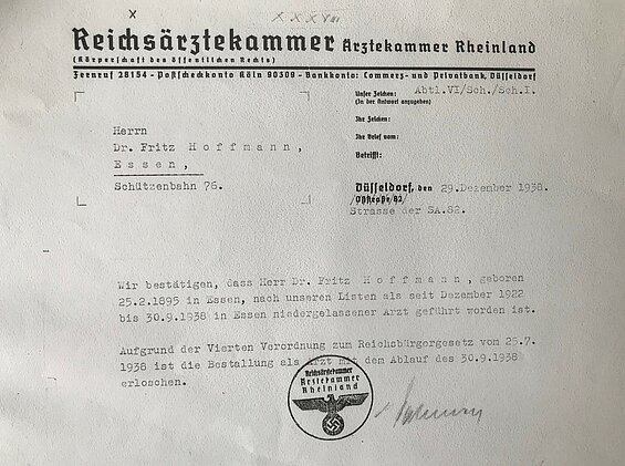 Reichsärztekammer Dokument der Reichsärztekammer