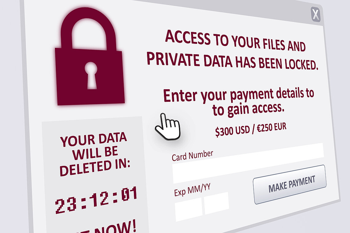 Bildschirm nach Ransomsoftwareangriff Ransomware Attack