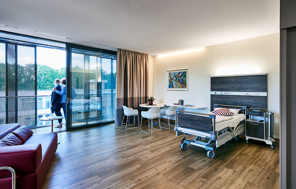 atientenzimmer der neuen Privatstation des Städtischen Klinikums in Mönchengladbach