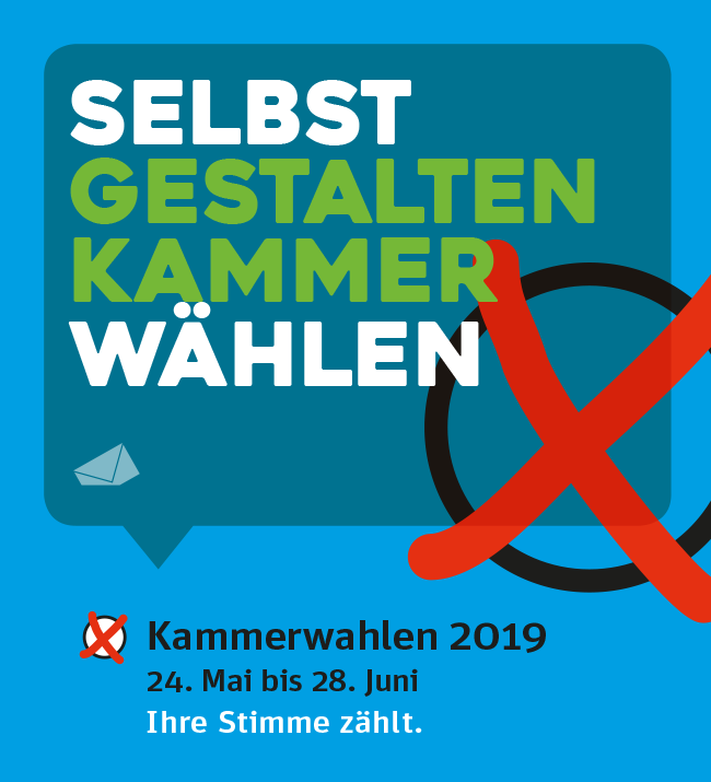 blauer Wahlslogan